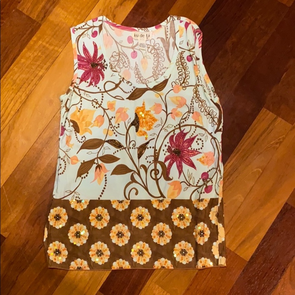 Boutique Beaded Sleeveless Tunic Tank